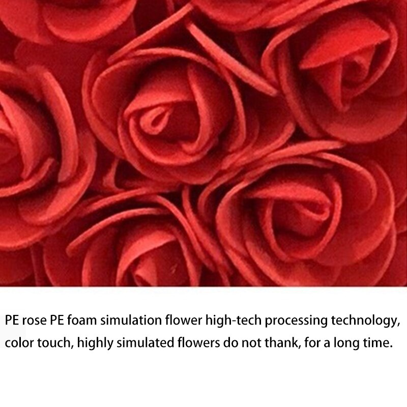 25cm Cute Rose Bear Toy Made of PE Rose Artificial Rose Bear for Girlfriend/Mother/Birthday/ Year