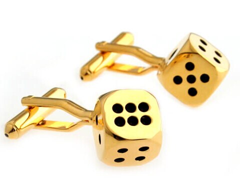 Casino Manchetknopen Gokken Poker Dobbelstenen Koper Manchetknopen en retail: 3