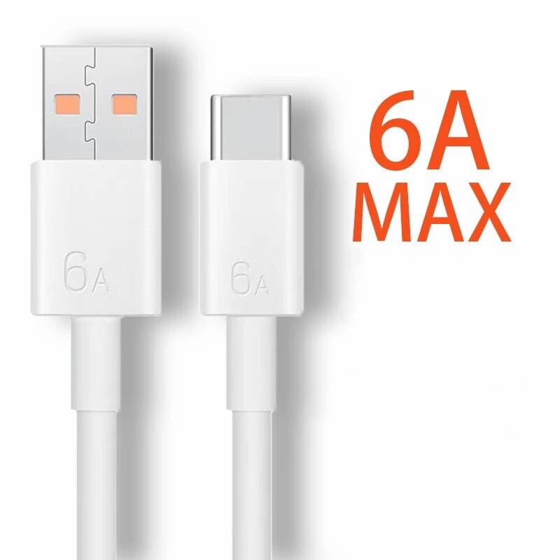 6A Usb Type-C Lader Is Geschikt Voor Xiaomi Redmi Huawei Samsung Ultra Snel Opladen Mate40 P40 Pro 66W Snelle Oplaadkabel: 1m