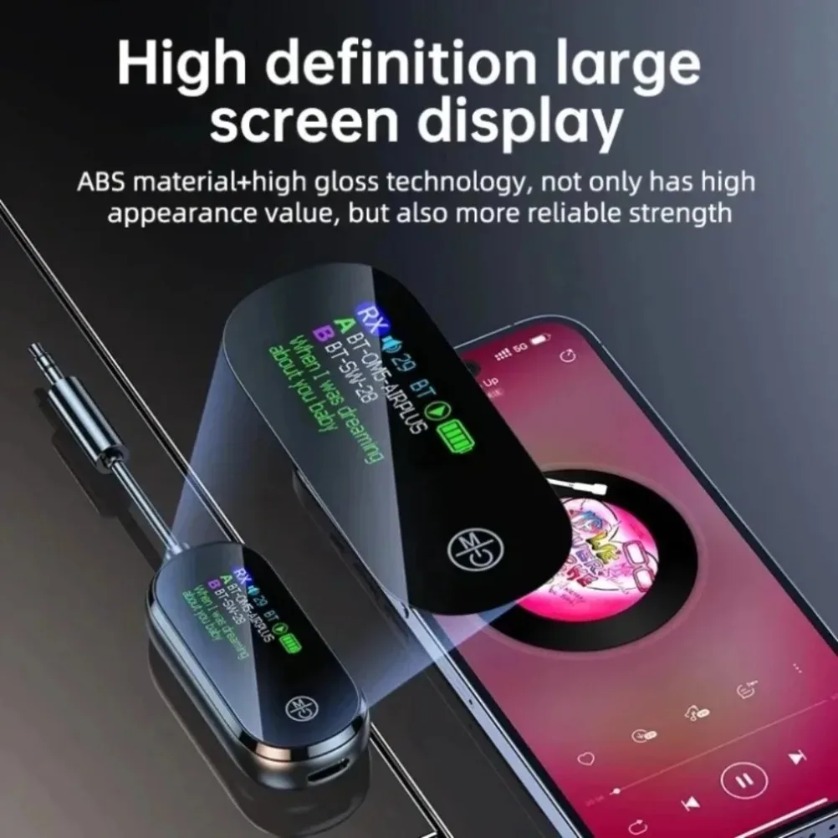 Bluetooth 5.4 3.5mm AUX Jack Receiver Transmitter Low Latency Wireless Audio Adapter For TV Airplane Car Speaker PC Headphones