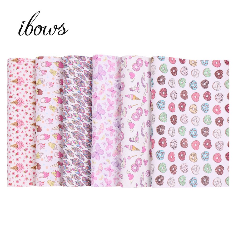 Ibow-tissu en cuir synthétique 22x30cm imprimé avec séries fantasmes, pour bricolage, arcs de cheveux, sacs faits à la main, matériel de bricolage