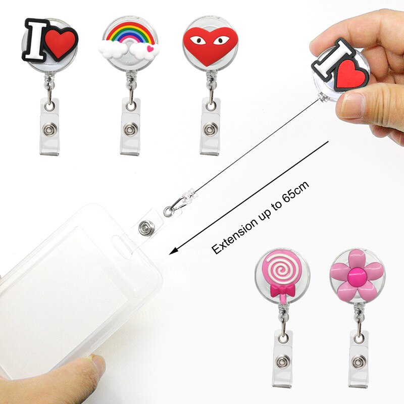 1PCS Retractable Pull Badge Nurse Cute Badge Reel Clip Badge Holder Yoyo Card Doctor ID Card Chain Clips School Student Office