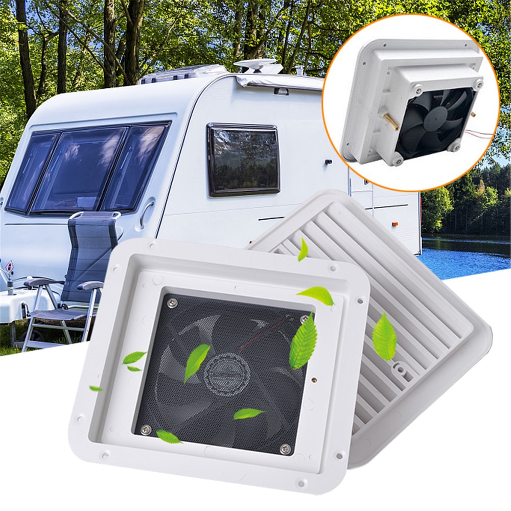 12v ventilationsfläkt vit husvagn husbil sidoutluftsventilation dammtät stark/tyst vind biltillbehör