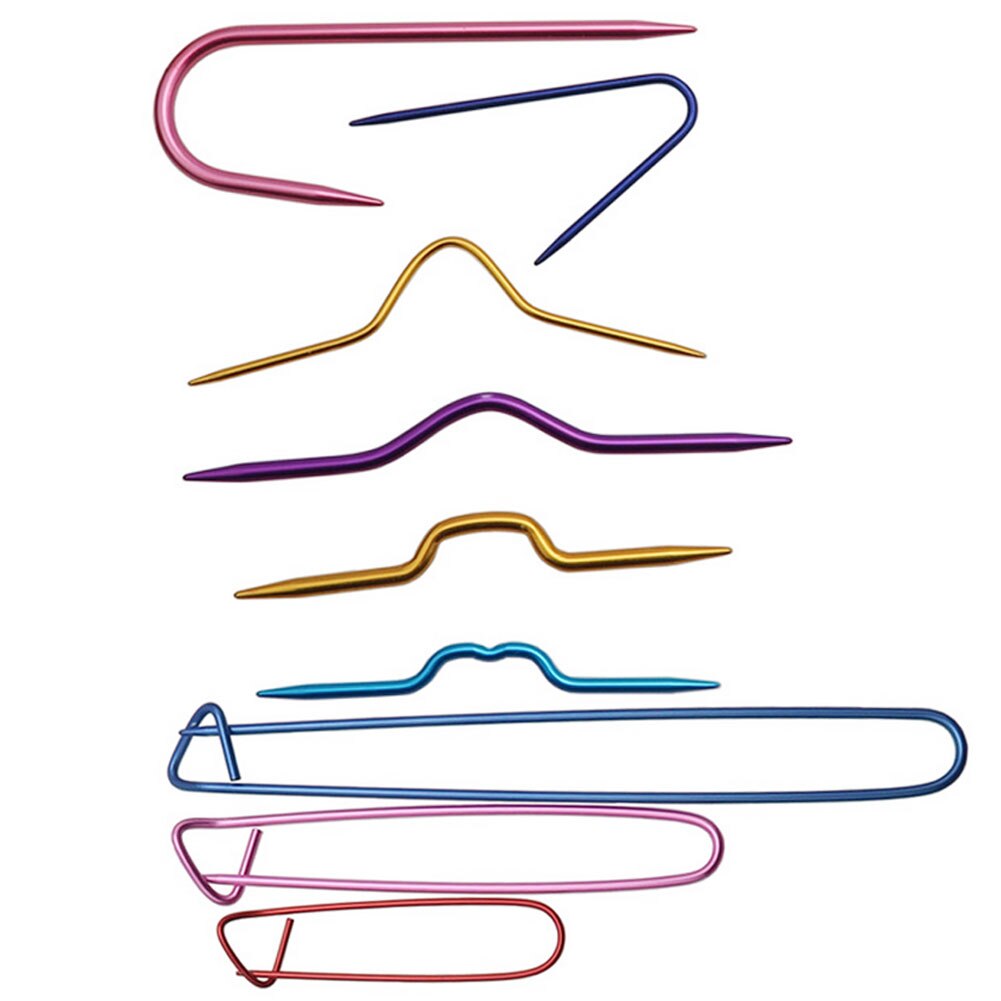 9Pcs Aluminum Cable Stitch Knitting Holder Needles Pin For DIY Sewing Knit Cables Needles Stitch Smooth Crochet Hook Clip