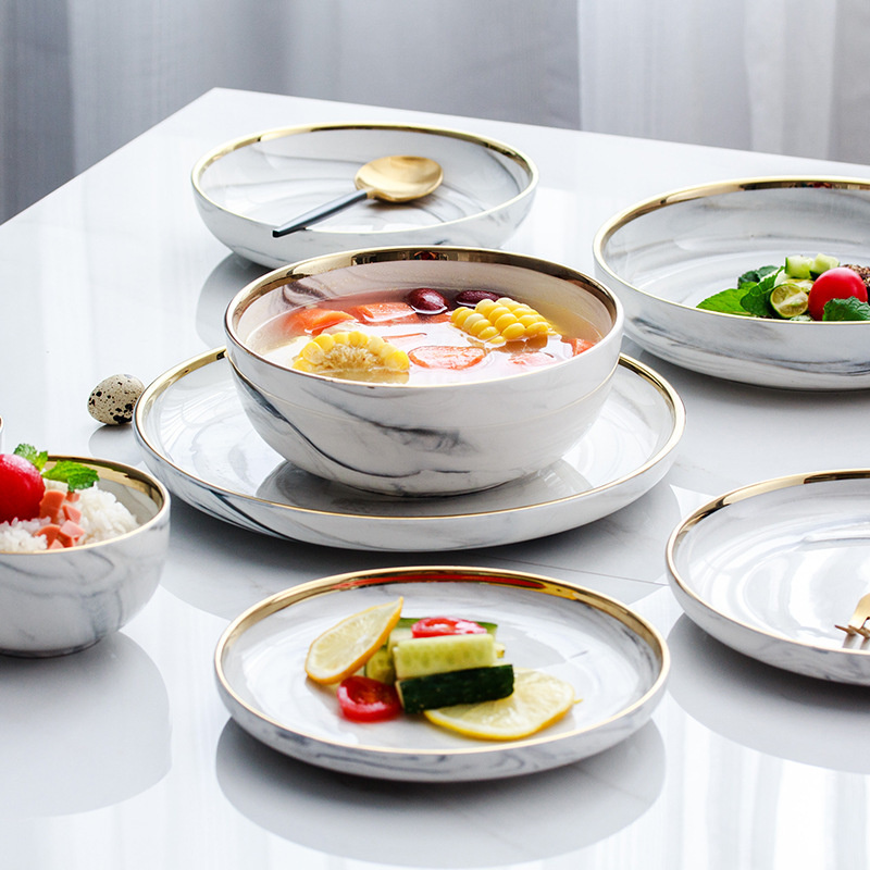 Prato de cerâmica de phnoma penh para salada, pratos para salada estilo ocidental, louças de sopa para casa, 1 peça