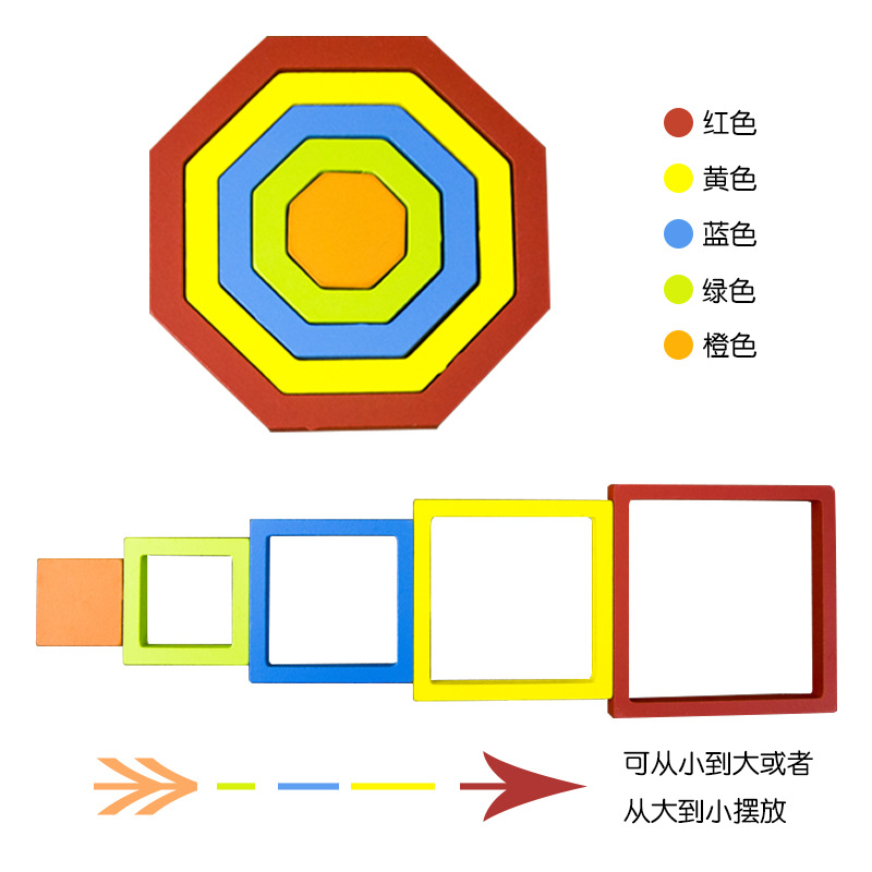 Nuovo colorato Montessori forma geometrica bordo Puzzle giocattolo di apprendimento del legno Baby Boy Girl giocattoli educativi in legno per bambini