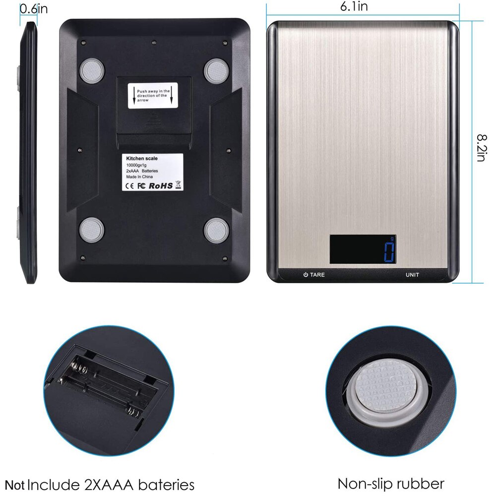 High Precision Digital Kitchen Food Scale 22lbs/10kg Kitchen Scale LCD Display Touch Screen Scale For Cooking Baking Scale