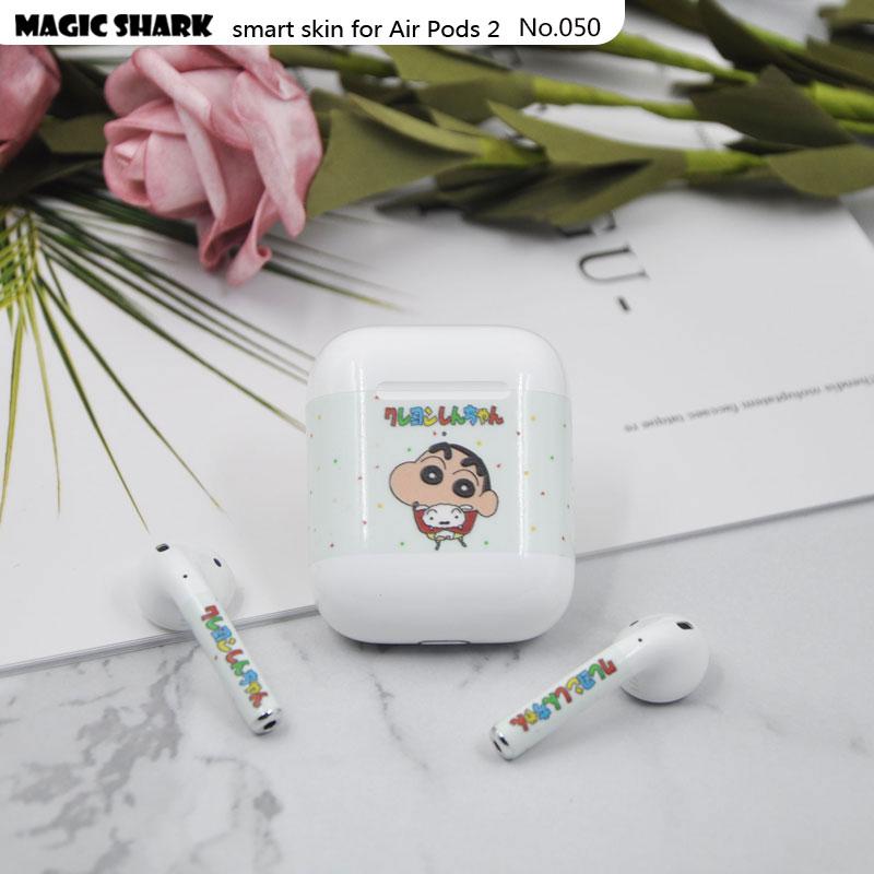 Magic Shark Clear Cute Simpsons Flower Crayon Shinchan Leaf Ultra Thin Sticker Film for Apple Airpods II 2 Earphone 028-050: 050