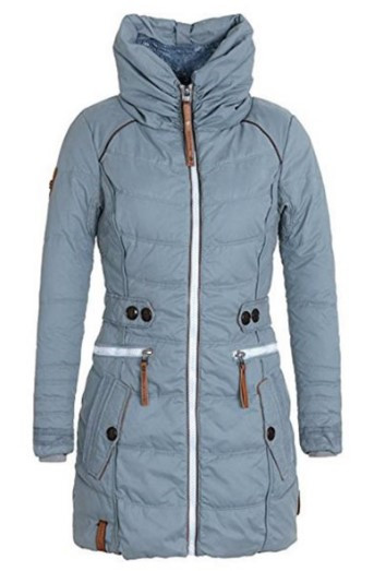 Vrouwen Hooded Jassen Jas Basic Top Vrouwen Plus Size Parka Dikke Bovenkleding Effen Korte Vrouwelijke Slanke Katoen Winter Warme Jas: blue / M