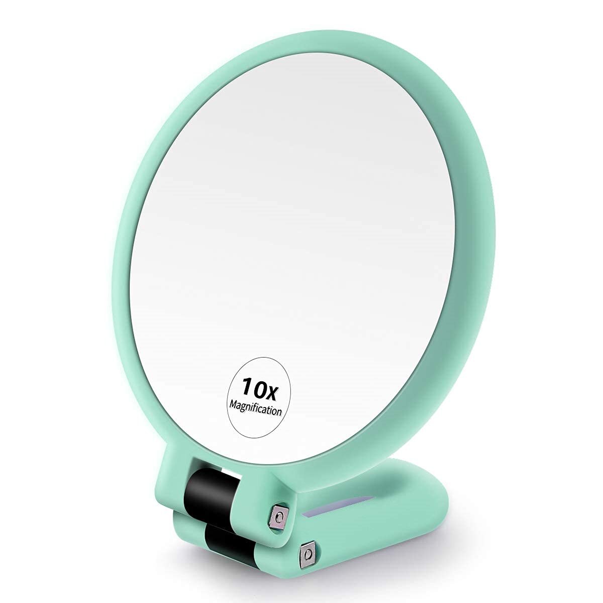 2/5/10x Magnifying Handheld Mirror ,Travel Folding Hand Held Mirror,Double Sided Pedestal Makeup Mirror with 1/10x Magnification: MULTI