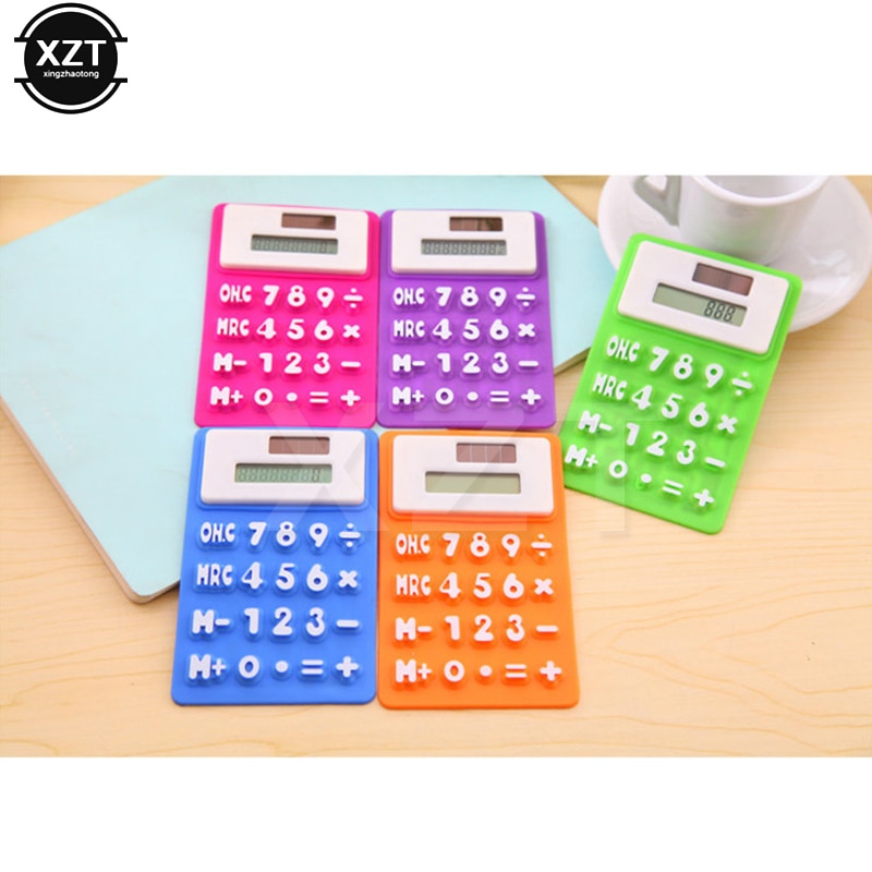 Handheld Silicone Scientific Calculator Foldable Pocket Solar silicone Calculators for School Meeting 8 digital