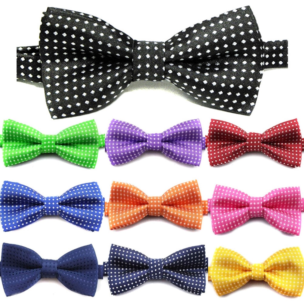 Formal Children's bow tie Polyester solid color Butterfly Wedding Party Dot Necktie Kid Suit Tuxedo Dicky Pet Bow Tie