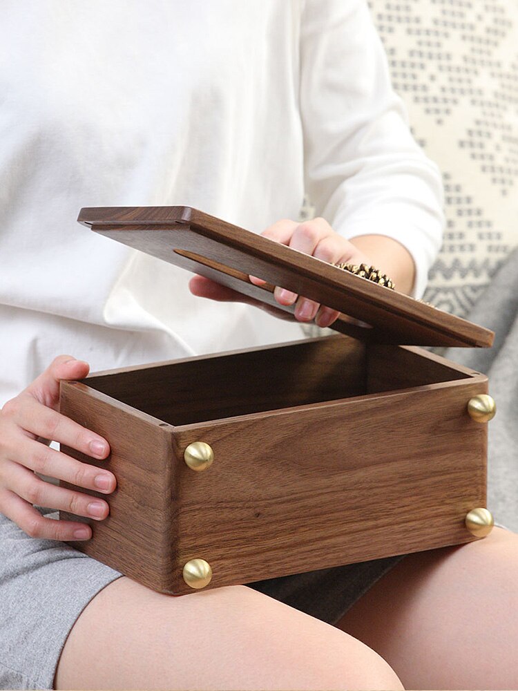 Walnut Modern Luxury Home Solid Wood Napkin Box