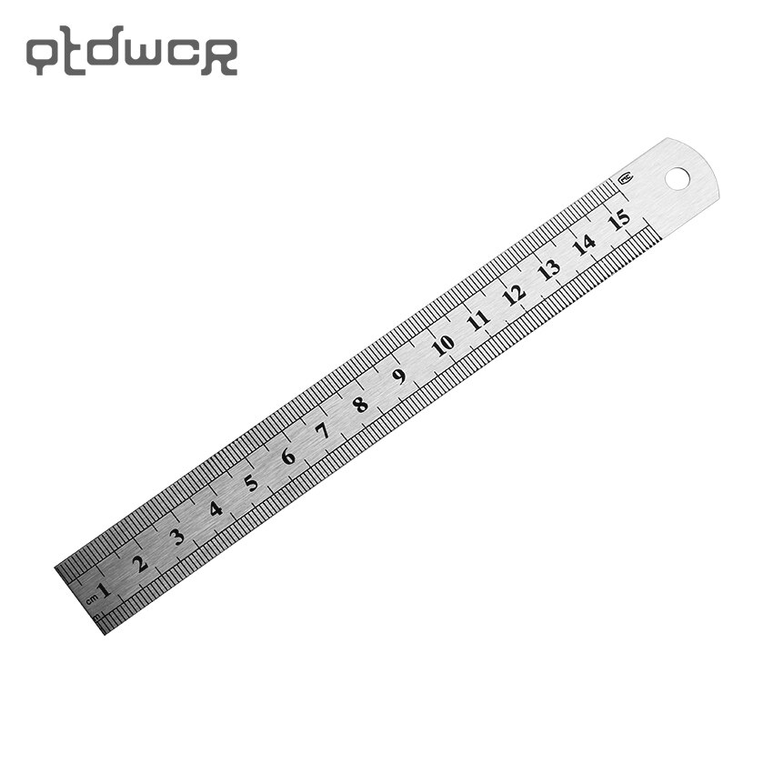 1PC Stainless Steel Metal Ruler Metric Rule Precision Double Sided Ruler Measuring Stationery 15cm