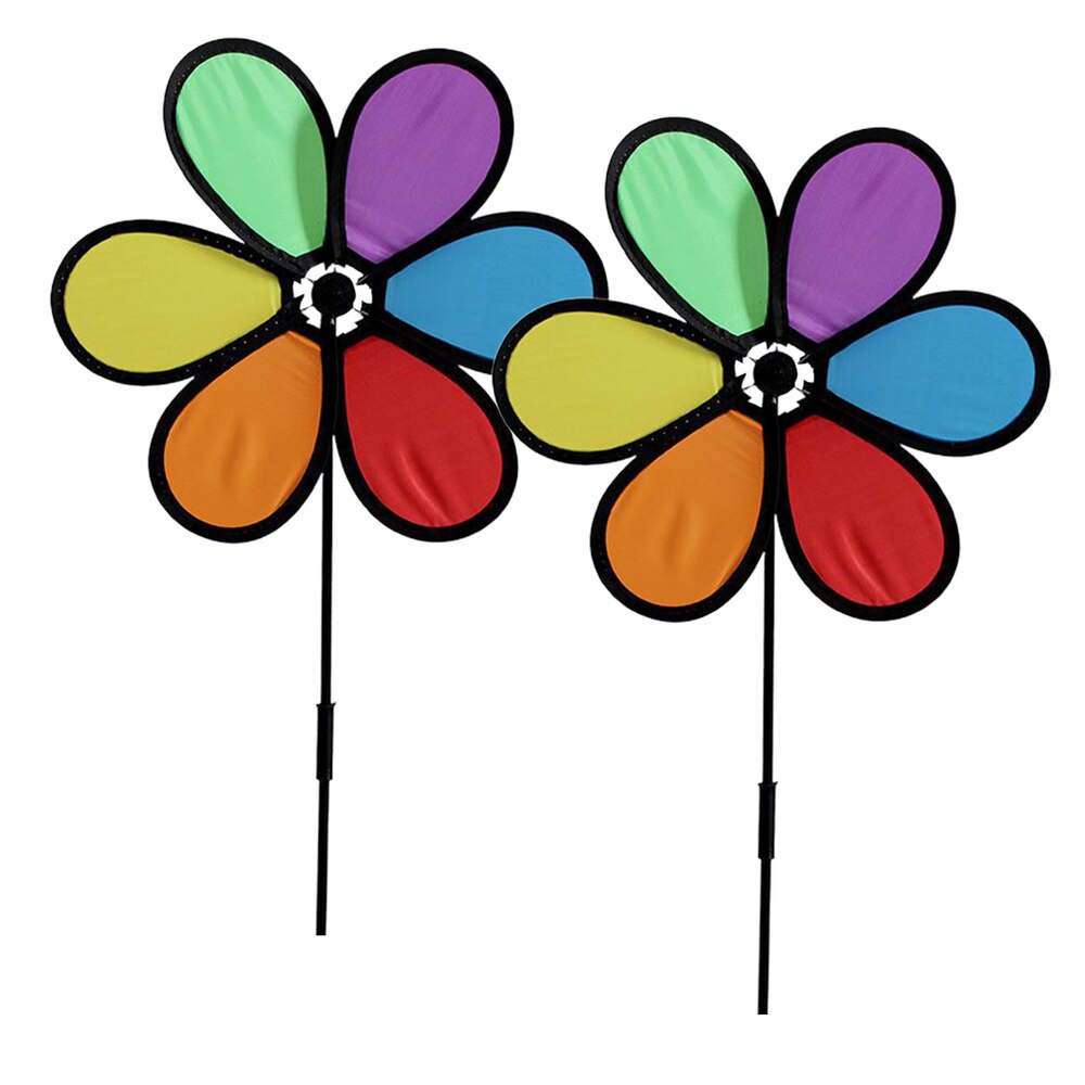 2Pcs Wingwill Cloth Pinwheel Decorative Windwill Bicyce Windwill Wind Spinner for Home Outdoor Children Kids
