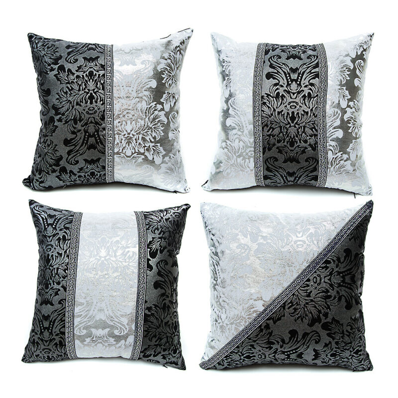 Gris noir jeter taie d'oreiller housse de coussin taie d'oreiller maison canapé décor impression taie d'oreiller