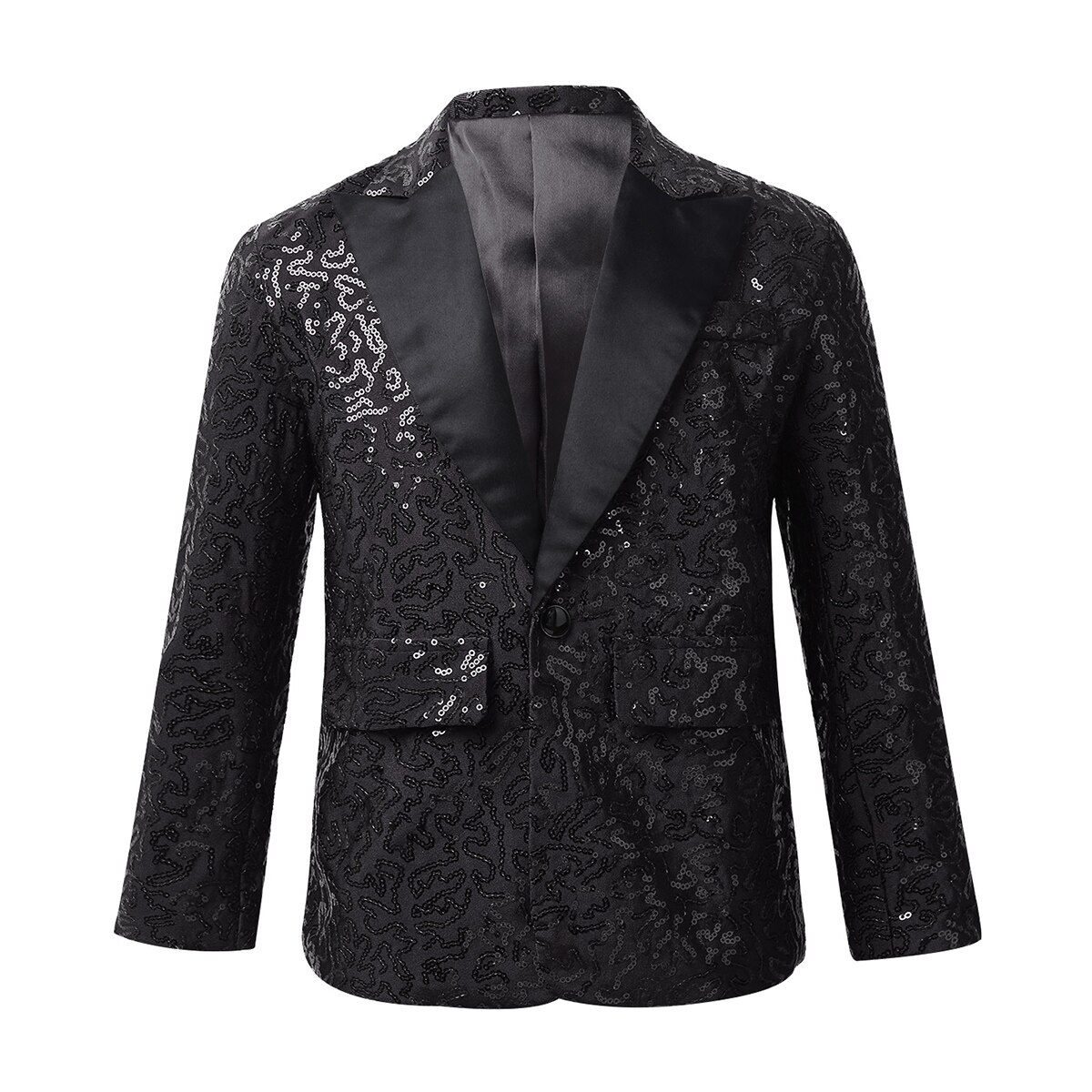 Sequins Boys Blazer Jacket Gentleman Kids Violin Dance Show Performance Jacket Children Formal Wedding Birthday Party Jacket
