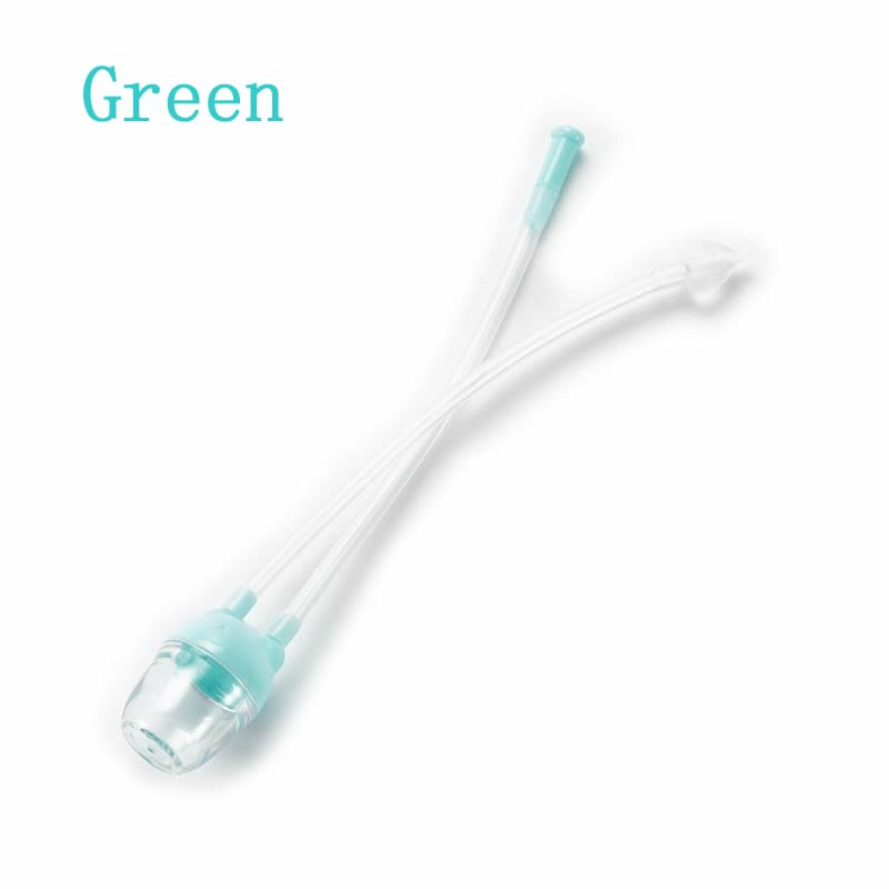 Baby Nose Cleaner Snot Nasal Suction Device Newborn Aspirator Safe Nursing Care Soft Silicone Vacuum Safety Sucker Cleaning Tool: Green