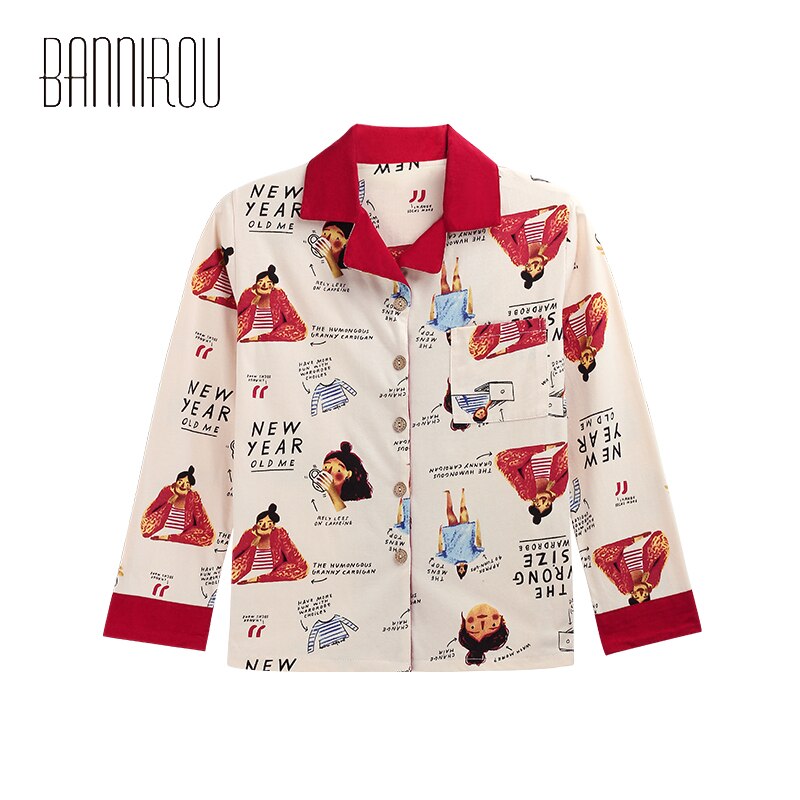 Bomull pyjamas sett dame skrive ut dame nattøy sett vår sommer høst vinter hjemmetøy dame pyjamas sett 7 stk