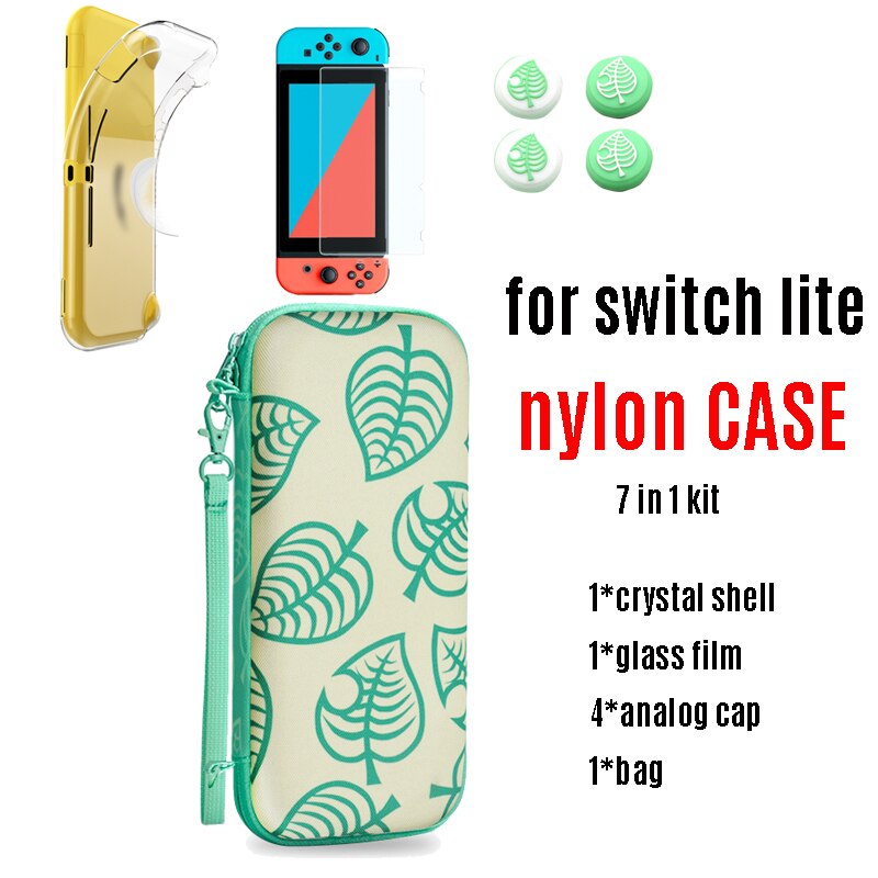 Animal Crossing Carrying Case for Nintendo Switch / Switch Lite / mini Travel Storage Bag for Nintend Switch Console Accessories: Nylon lite 7 in 1