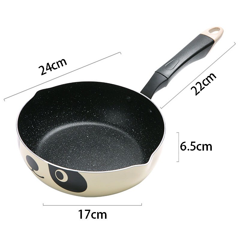 24Cm Panda Pot Japanse Stijl Inductie Fornuis Universele Koekenpan Non-stick Aluminium Pot Koekenpan Stenen Pot
