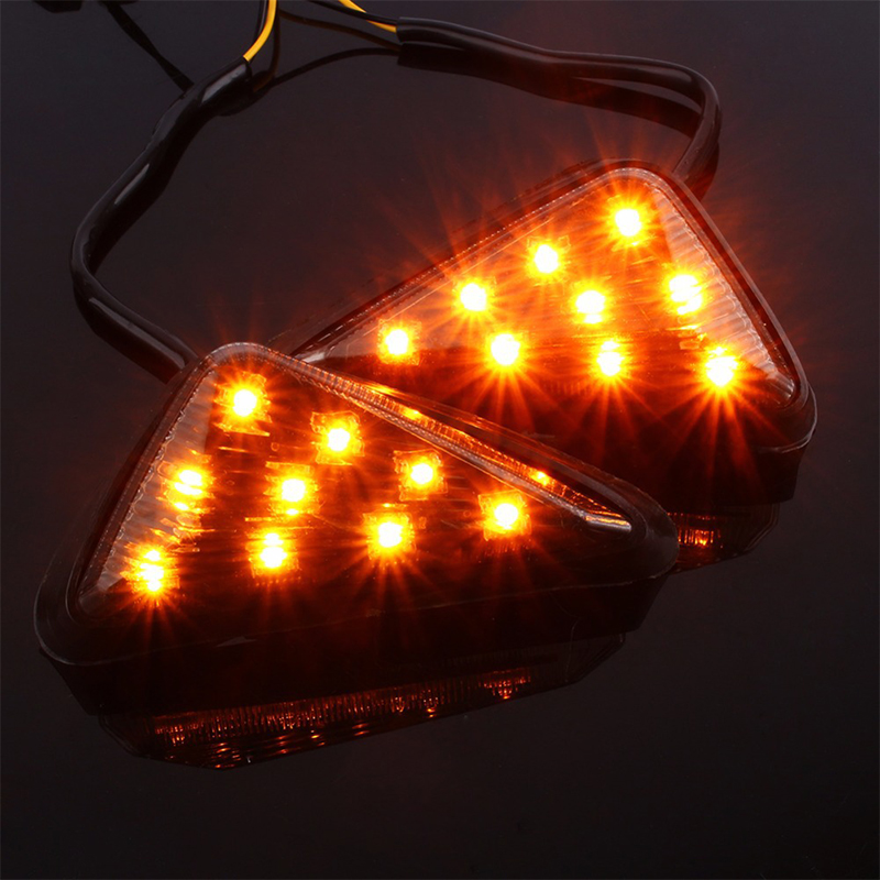Clignotants LED pour motos, feux de virage, feux de fumée, Triangle, montage en surface, étanche, Installation facile