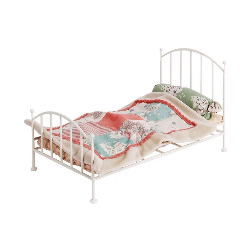 28cm metall kleine bett anzug freundlicher haus möbel spielzeug Mini Simulation puppe bett: alt