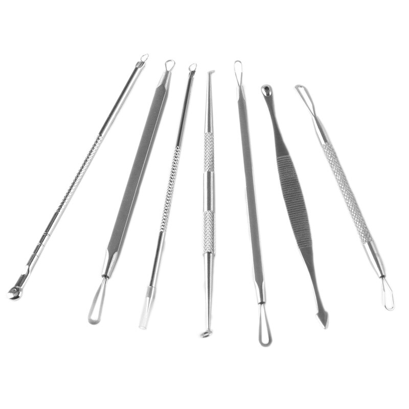 7Pcs/Lot Blackhead Remover Pimple Popper Tool Acne Extractor Kit For Nose Facial Pore Blemish Extraction Popping Needle: Default Title