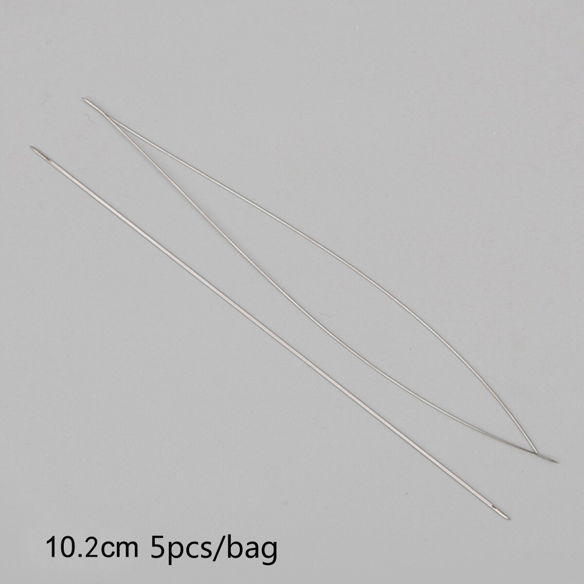 1-5Pcs Zentralen Ende Öffnung Gebogene Perlen Nadeln Edelstahl Werkzeuge Pins für bead Threading String Schnur Einfach schmuck Machen: 10.2cm 5pcs