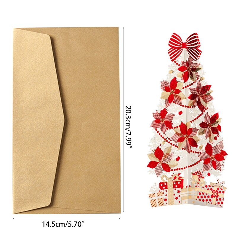 Feliz navidad tarjetas 3D UP rojo navidad de Navidad decoración de invierno cortado Año: c