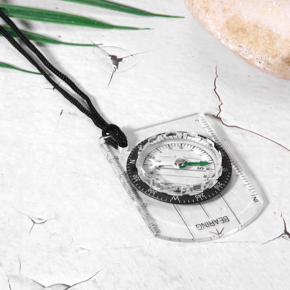 Compass Map Scale Ruler Multifunctional Outdoor Camp Hiking Survival Guide Tools Travelling Easy Carrying Portable Parts