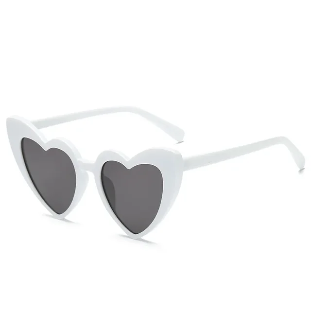 Lunettes de soleil en forme de cœur pour enterrement de vie de jeune fille, décor de mariage, réception nuptiale, fournitures de poule, lunettes pour future mariée et demoiselle d'honneur: WHITE / green