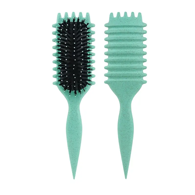 5-Piece Detangling & Styling Set: Curl Candy Bursh Curved Rat Tail Comb Edge Control Brush - Perfect for Salon Results: Pink
