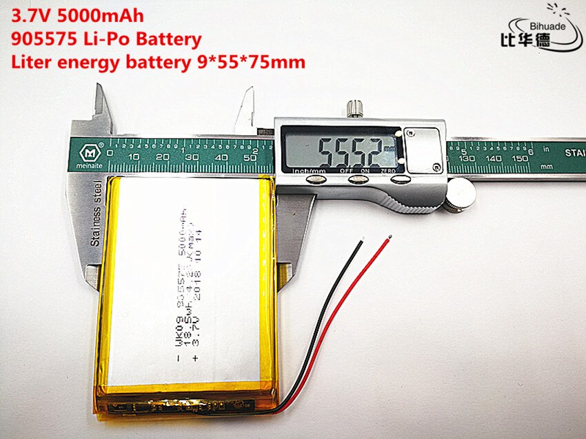 10pcs Liter energy battery Good Qulity 3.7V,5000mAH 905575 Polymer lithium ion / Li-ion battery for tablet pc BANK,GPS,mp3,mp4