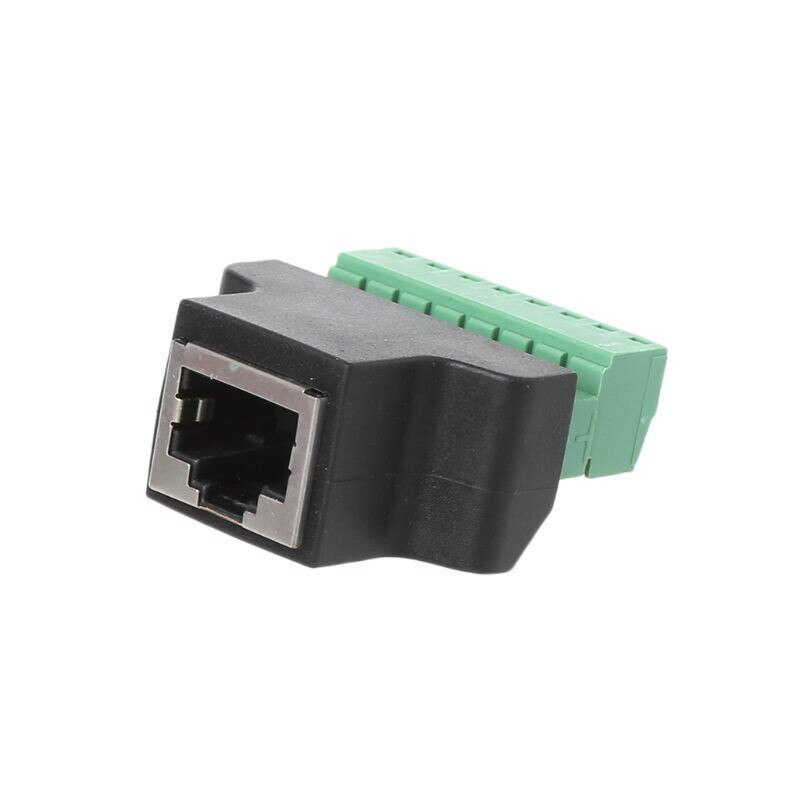 Female To Screw Terminal 8 Pin Connector Ethernet Cable Extender Adapter