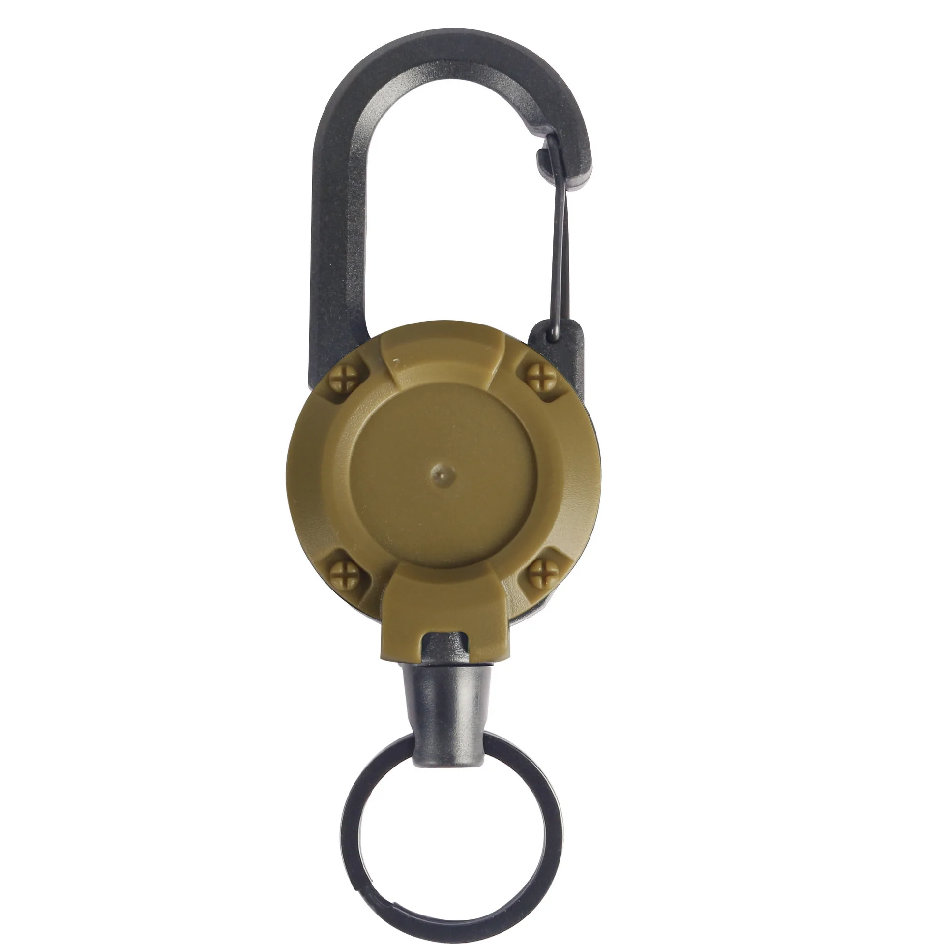 1 st stöldskyddande metallnyckelring med lättspänne, elastiskt rep, sportig infällbar nyckelring, anti-borttappad jojo, liftkort, id-kort: Champagne