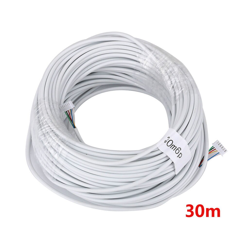 30M 2.54*6P câble 6 fils pour interphone vidéo couleur vidéo porte téléphone sonnette câble d'interphone filaire
