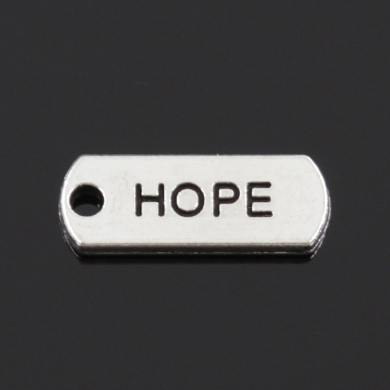 10 stücke Charms für immer glauben hoffen brave liebe gesegnet glauben traum fearless familie 21x8mm Tibetischen Silber DIY antike Anhänger: hope