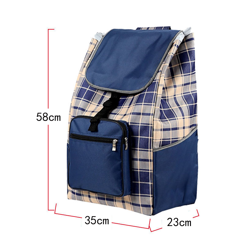 Storage Bags for Trolley Shopping Cart Woman Market Purchase Basket Trailer Portable Cart Large Luggage Bags Foldable Handbag: Dark Khaki
