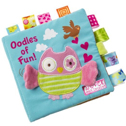 Barn tyg böcker djurstil apa uggla hund nyfödda baby leksaker lärande pedagogiska söta spädbarn baby tyg bok ratteles игрушк: Uggla