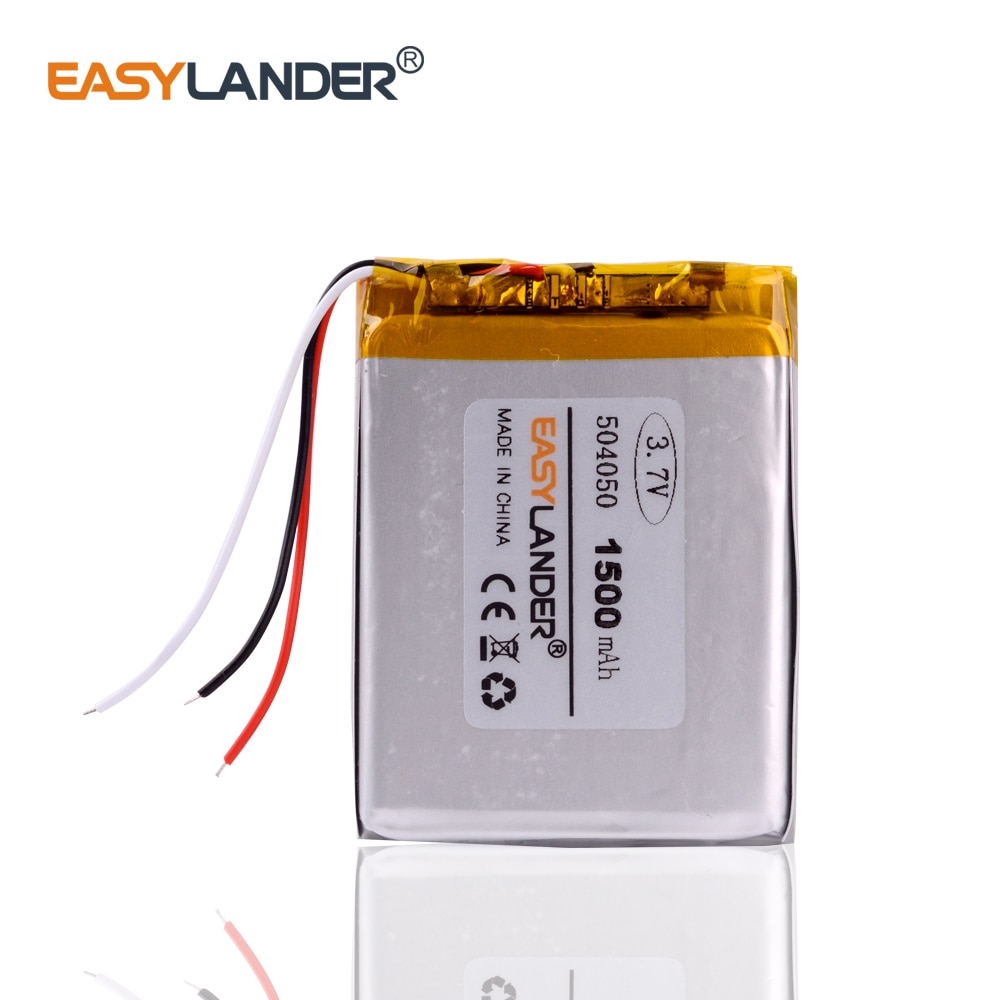 3 líneas 504050 3,7 V 1500MAH (batería de iones de litio de polímero/Li-ion) para reloj inteligente, GPS,mp3,mp4, teléfono móvil, altavoz