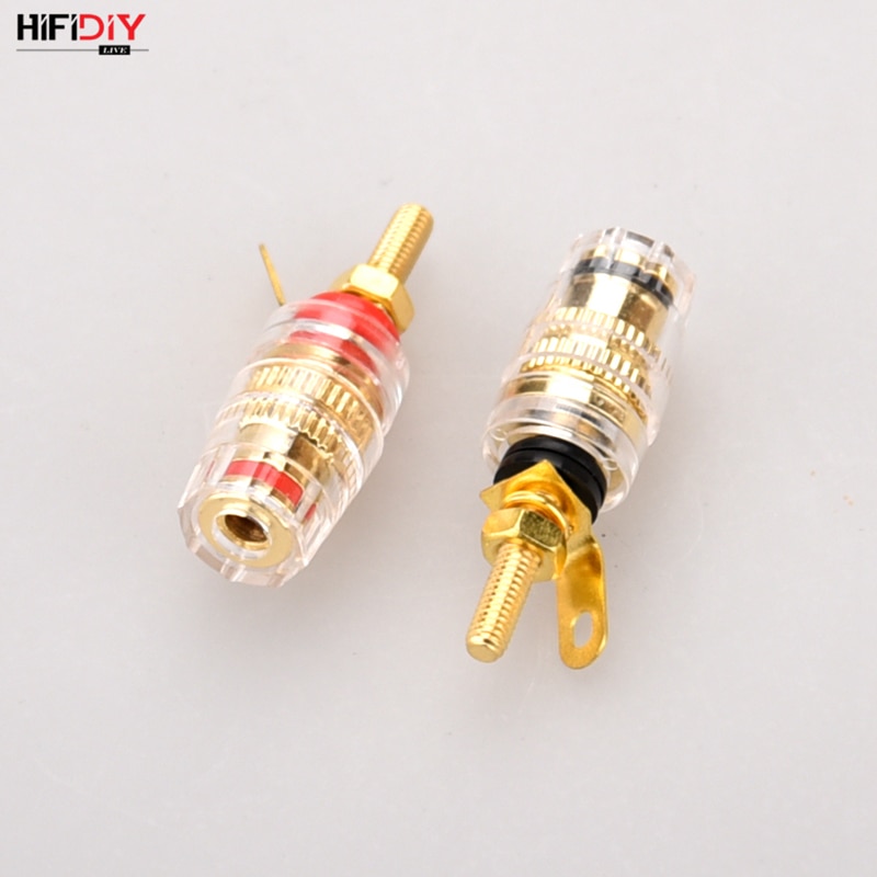 HIFIDIY LIVE 2 uds DIY altavoz terminal Conector de Enlace post HIFI amplificador puro cupper chapado en oro Banana socket tamaño pequeño