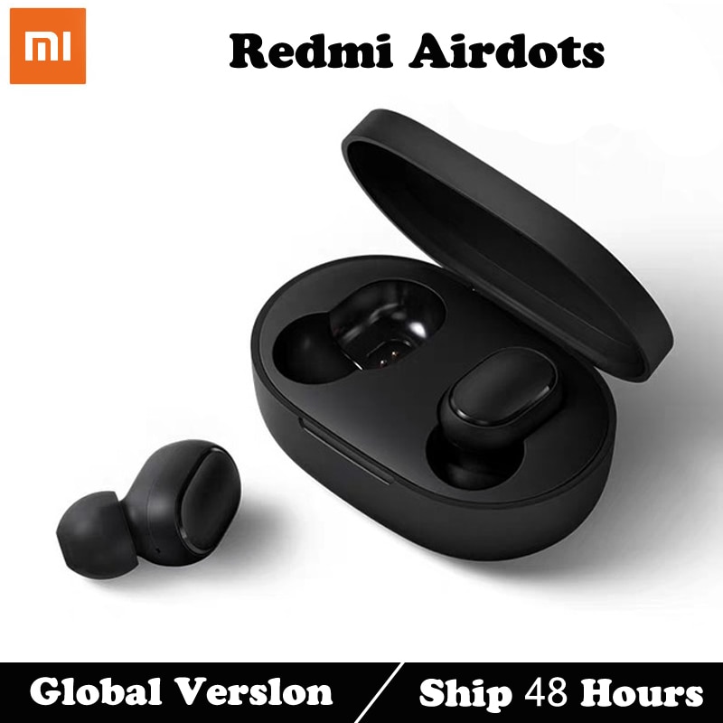 Alkuperäiset xiaomi redmi airdots tws bluetooth 5.0 langattomat bluetooth kuulokkeet stereo basso nappikuulokkeet