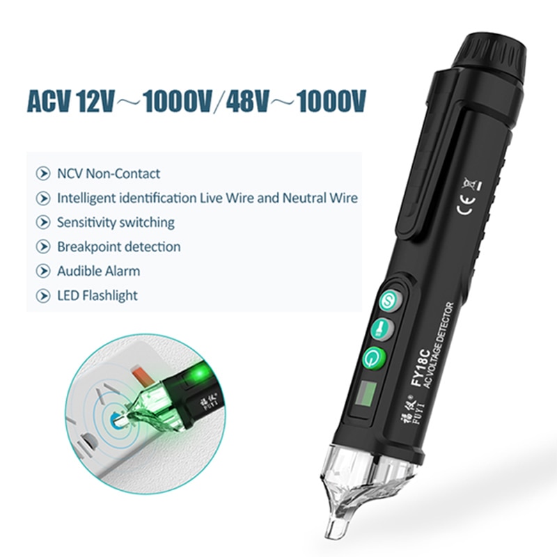 Intelligente Contactloze AC Voltage Detector Tester Pen pen Digitale 12-1000V AC Voltage Tester Detectoren Elektrische Tester meter