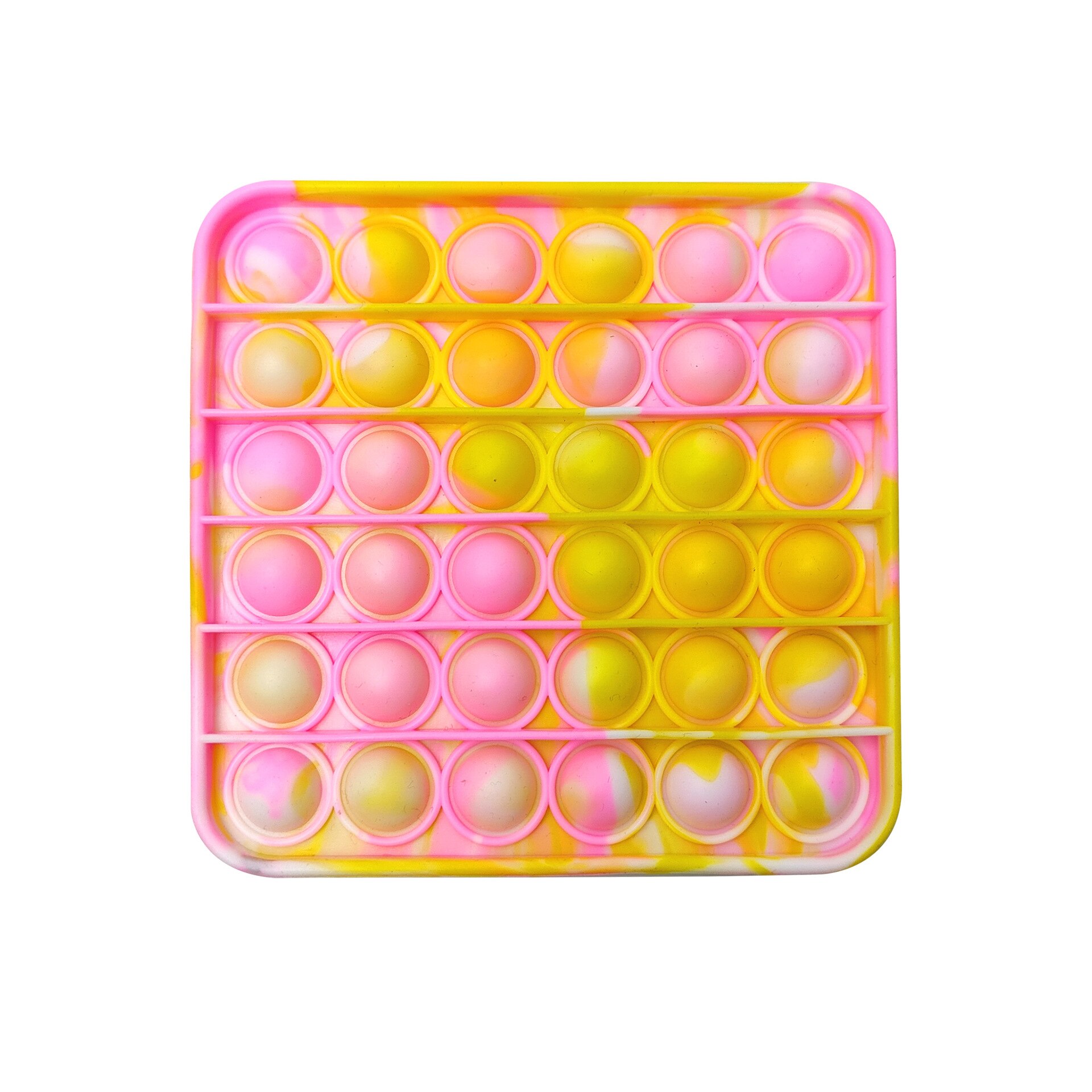 Rainbow Push Bubble Pops Fidget Sensory Toy for Autisim Special Needs Anti-stress Game Stress Relief Squishy Pops It Fidget Toys: Square-A