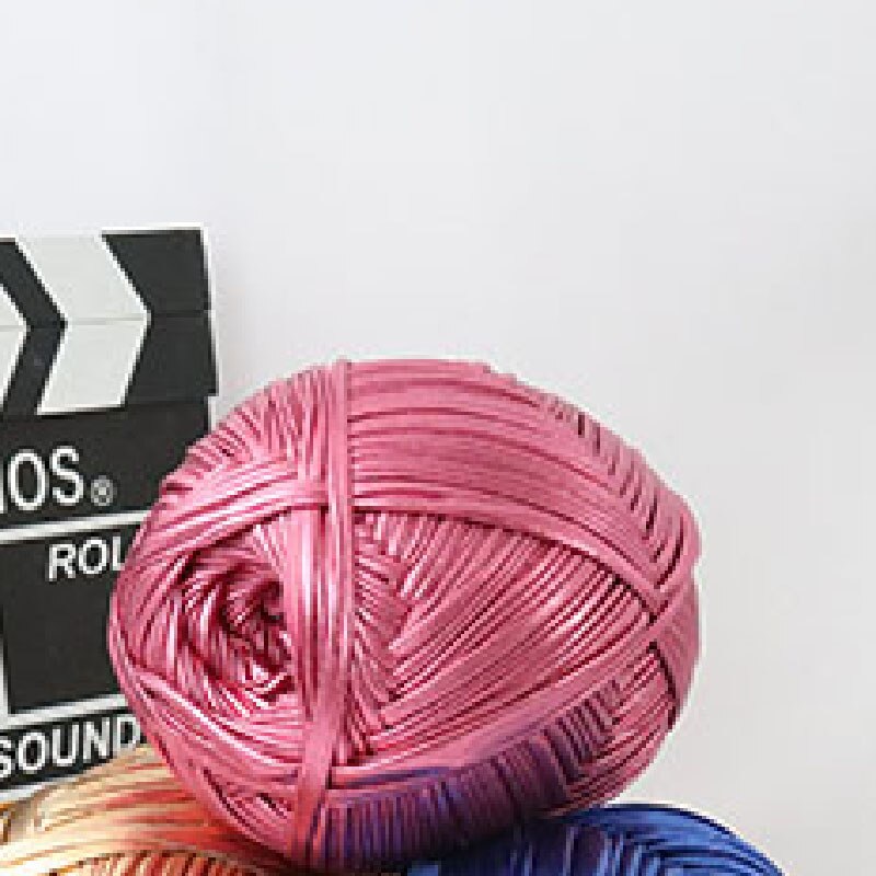 Metallic Tshirt Garen Gehaakte Breien Handwerken Weven Fancy Dikke Doek Wol Glanzend Goud Zilver Purse Handtas Diy Materiaal: Pink 200g per ball