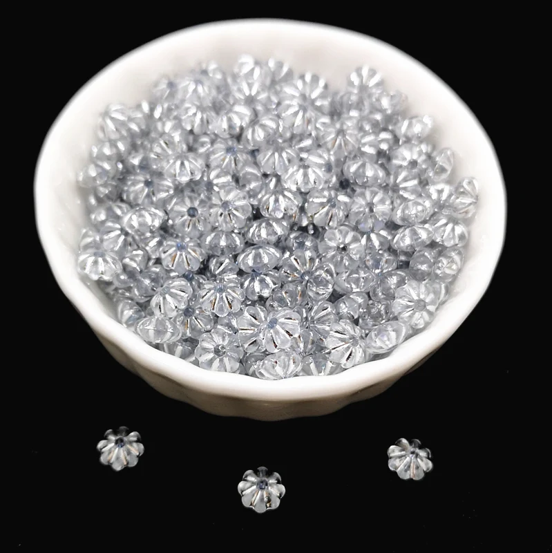 200 Uds. Hermosas cuentas con forma de flor espacio colorido para hacer joyas colgante collar pulsera DIY: Rosa claro