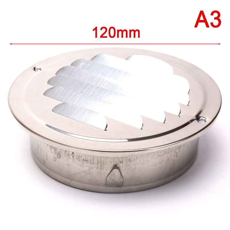 1pc Stainless steel Exterior wall air outlet vent grille 70-200mm round duct cap: Light Yellow