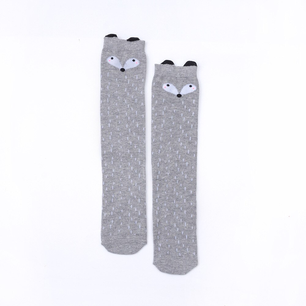 Calcetines para bebé con estampado de zorro y gato , nuevos calcetines largos hasta la rodilla de dibujos animados para bebé, calcetines de para niños y niñas Socks0-4