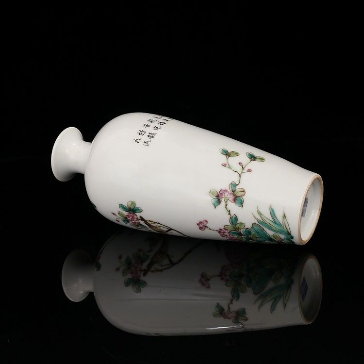 Jingdezhen – Vase à fleurs et oiseaux de la dynastie Qing, peint à la main, Antique, de l&#39;année